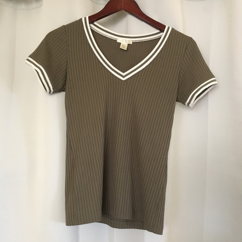 Green v-neck